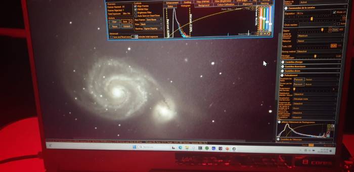  La Galaxie M51 en livestacking par Christian